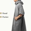 Унисекс Homelevel пончо за баня, L-XL, сиво, органичен памук, 54881.19.20