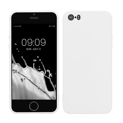 Калъф за Apple iPhone 5 / iPhone 5s / iPhone SE, силиконов, бял, 33098.02