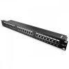 Patch Panel Cat6 с 24 RJ45 порта и лента за управление на кабела, Kwmobile, черен, метал, 44493.01