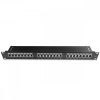 Patch Panel Cat6 с 24 RJ45 порта и лента за управление на кабела, Kwmobile, черен, метал, 44493.01