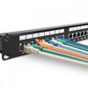 Patch Panel Cat6 с 24 RJ45 порта и лента за управление на кабела, Kwmobile, черен, метал, 44493.01