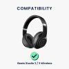 Комплект от 2 възглавнички за слушалки Beats Studio 2/Studio 3 Wireless, Kwmobile, черни, еко кожа, 45042.01