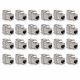 Комплект 24 10 Gbit CAT6A конектора за RJ45 Ethernet кабели, Kwmobile, сребрист, метален, 45358.24