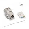 Комплект 24 10 Gbit CAT6A конектора за RJ45 Ethernet кабели, Kwmobile, сребрист, метален, 45358.24