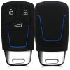 Капак за автомобилен ключ за Audi - 3 бутона - Keyless Go, силикон, черен, 43623.17