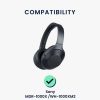 Комплект от 2 възглавнички за слушалки Sony MDR-1000X/WH-1000XM2, Kwmobile, черни, еко кожа, 46415.01