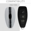 Капак за автомобилен ключ за Ford - 3 бутона - Keyless Go, силикон, бял, 44708.13