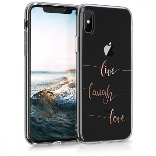 Калъф за Apple iPhone X / iPhone XS, силикон, розово злато, 42505.22