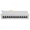 Patch Panel Cat6 с 12 RJ45 порта и стенен монтаж, Kwmobile, сив, метал, 47695.02