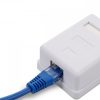 Комплект от 5 мрежови гнезда RJ45 за Ethernet кабел CAT6A, Kwmobile, бял, метал, 50059.01.01