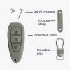 Калъф за автомобилен ключ за Ford - 3 бутона - Keyless Go, kwmobile, набук кожа, сив, 49597.03