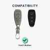 Калъф за автомобилен ключ за Ford - 3 бутона - Keyless Go, kwmobile, набук кожа, сив, 49597.03