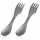 2 x Navaris 3-в-1 Titanium Camping Spork Set, вилица, лъжица, нож, 51390.02