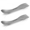 2 x Navaris 3-в-1 Titanium Camping Spork Set, вилица, лъжица, нож, 51390.02