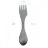 2 x Navaris 3-в-1 Titanium Camping Spork Set, вилица, лъжица, нож, 51390.02