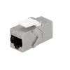 Комплект от 12 гнезда за RJ45 и Cat 6A Ethernet кабели, Kwmobile, Сребро, Метал, 52348.01.12