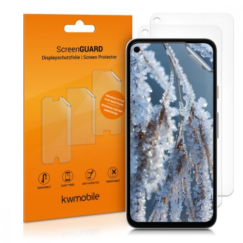 Комплект от 3 защитни фолиа за Google Pixel 4a, kwmobile, Front, Transparent, 52471.1