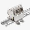 Комплект от 4 10 Gbit CAT6A конектора с 2 опори за Ethernet RJ45 кабели, Kwmobile, сребрист, метален, 47697.02