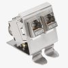 Комплект от 4 10 Gbit CAT6A конектора с 2 опори за Ethernet RJ45 кабели, Kwmobile, сребрист, метален, 47697.02