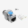 Комплект от 24 40 Gbit CAT8 конектора за RJ45 Ethernet кабели, Kwmobile, сребро, метал, 52517.24