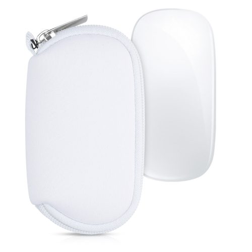 Капак за мишка Apple Magic Mouse 2/Magic Mouse 1, Kwmobile, бял, неопрен, 51117.02