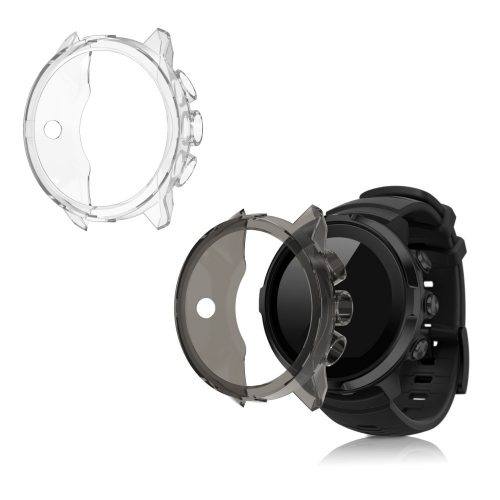 Комплект от 2 калъфа за Suunto 9 / 9 Baro / Spartan Sport Wrist HR, kwmobile, силикон, прозрачен / сив, 52665.03