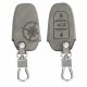 Капак за автомобилен ключ за Peugeot / Citroen - 3 бутона - Keyless Go, набук кожа, сив, 53762.01