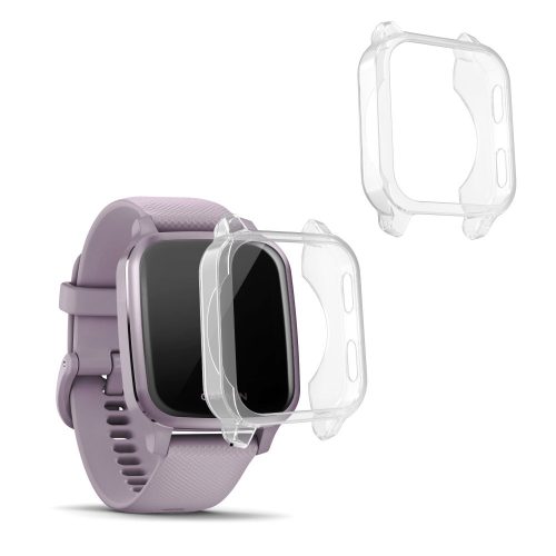 Комплект от 2 калъфа за Garmin Venu Sq / Venu Sq Music, силиконови, прозрачни, 53854.01