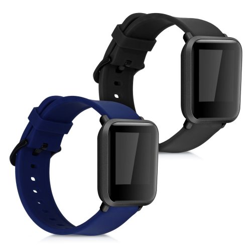 Комплект 2 каишки за Xiaomi Amazfit Bip S / Amazfit Bip S Lite, силикон, черен / син, 53859.01