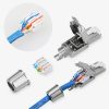 Комплект от 10 конектора CAT6A RJ-45 за екранирани Ethernet кабели CAT6A, Kwmobile, сребро, метал, 48471.10