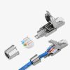 Комплект от 10 конектора CAT6A RJ-45 за екранирани Ethernet кабели CAT6A, Kwmobile, сребро, метал, 48471.10