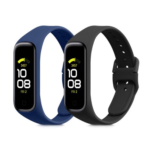 Комплект от 2 каишки за Samsung Galaxy Fit 2, kwmobile, силикон, син / черен, 53962.02