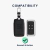 Капак за автомобилен ключ за Renault / Dacia - 4 бутона - Keyless Go, kwmobile, естествена кожа, черен, 54669.01