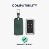 Капак за автомобилен ключ за Renault / Dacia - 4 бутона - Keyless Go, kwmobile, кожа набук, зелен, 48564.80