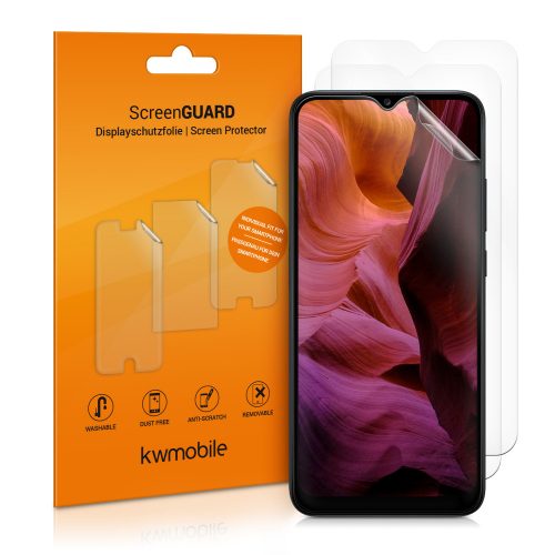 Комплект от 3 защитни фолиа за Samsung Galaxy A02s, kwmobile, Front, Transparent, 55088.1