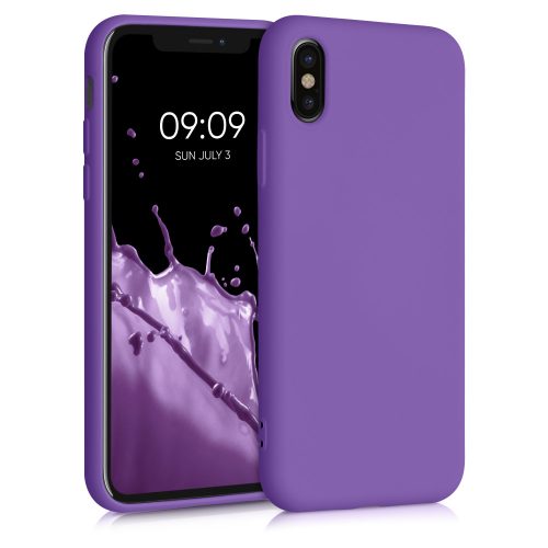 Калъф за iPhone X / iPhone XS, Силиконов, Лилав, 49982.221