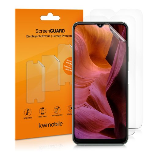 Комплект от 3 защитни фолиа за Samsung Galaxy A22 5G, kwmobile, Front, Transparent, 55246.1