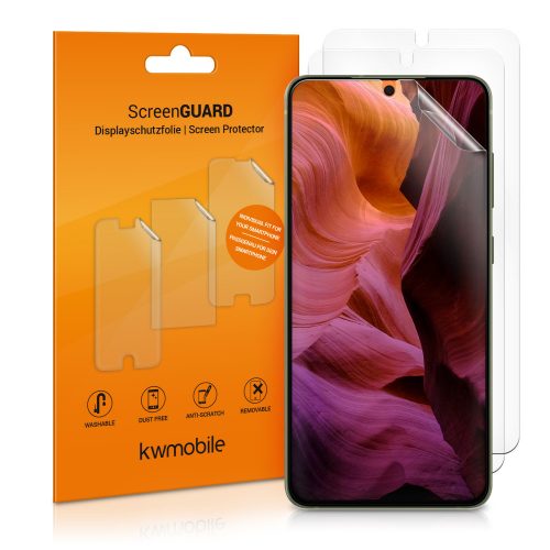 Комплект от 3 защитни фолиа за Samsung Galaxy S21 FE, kwmobile, Front, Transparent, 55486.1