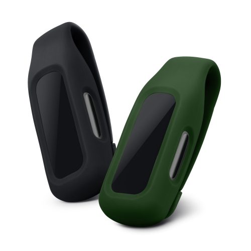 Комплект от 2 калъфа за Fitbit Inspire 2/Ace 3, Kwmobile, черен/зелен, силикон, 54017.05