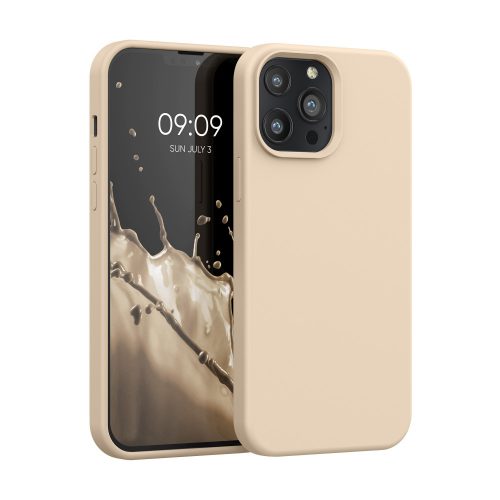 Кейс за iPhone 13 Pro Max, Силиконов, Кремав, 55881.154