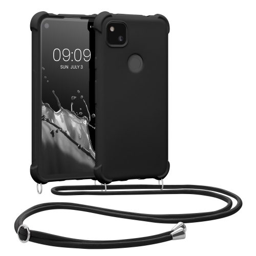 Кейс за Google Pixel 4a, Силиконов, Черен, 53842.01