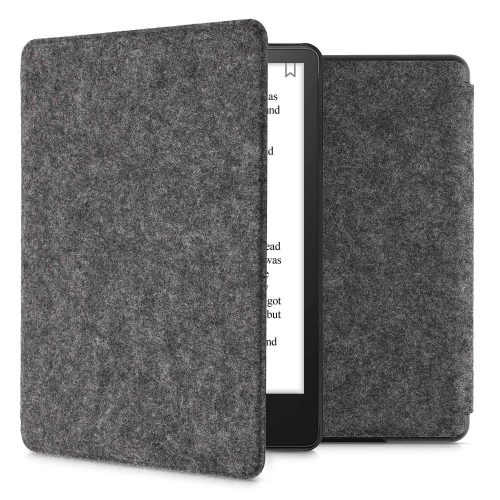 Капак за Kindle Paperwhite 11, текстилен, сив, kwmobile, 56259.19