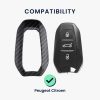 Калъф за автомобилен ключ за Peugeot / Citroen - 3 бутона - Keyless Go, kwmobile, пластмаса, черен / сив, 56474.01