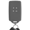 Капак за автомобилен ключ за Renault / Dacia - 4 бутона - Keyless Go, kwmobile, силикон, сив, 48035.19