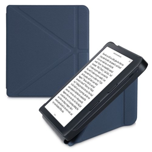 Калъф за Kobo Libra 2, Еко кожа, Син, kwmobile, 56576.17