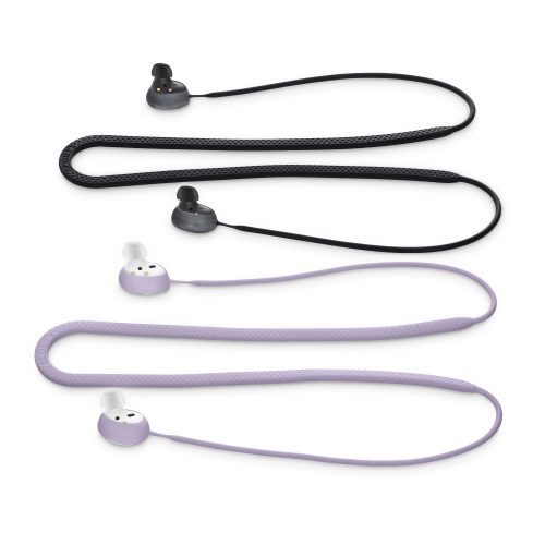 Комплект 2 каишки за слушалки Samsung Galaxy Buds 2, Kwmobile, лилаво/черно, силикон, 56697.108