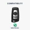 Капак за автомобилен ключ за BMW - 3 бутона - Keyless Go, kwmobile, пластмаса, черен, 56723.03