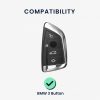 Калъф за автомобилен ключ за BMW - 3 бутона - Smart Key, kwmobile, пластмаса, многоцветен, 56724.01