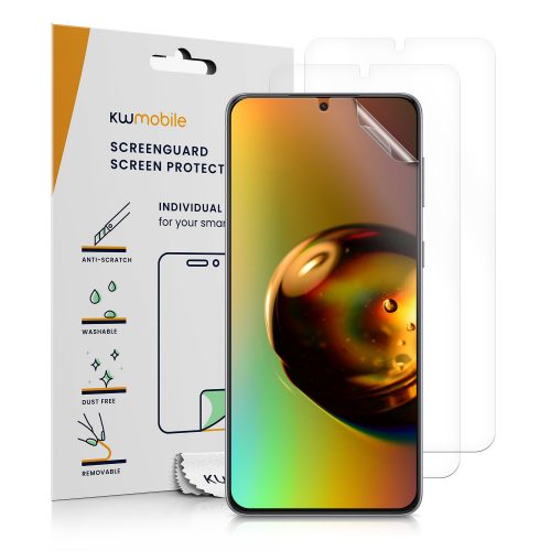 Комплект от 3 защитни фолиа за Samsung Galaxy S22, kwmobile, Front, Transparent, 56755.1