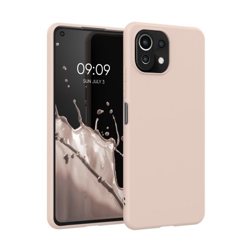 Капак за Xiaomi Mi 11 Lite 5G, Силиконов, Крем, 54726.225, kwmobile